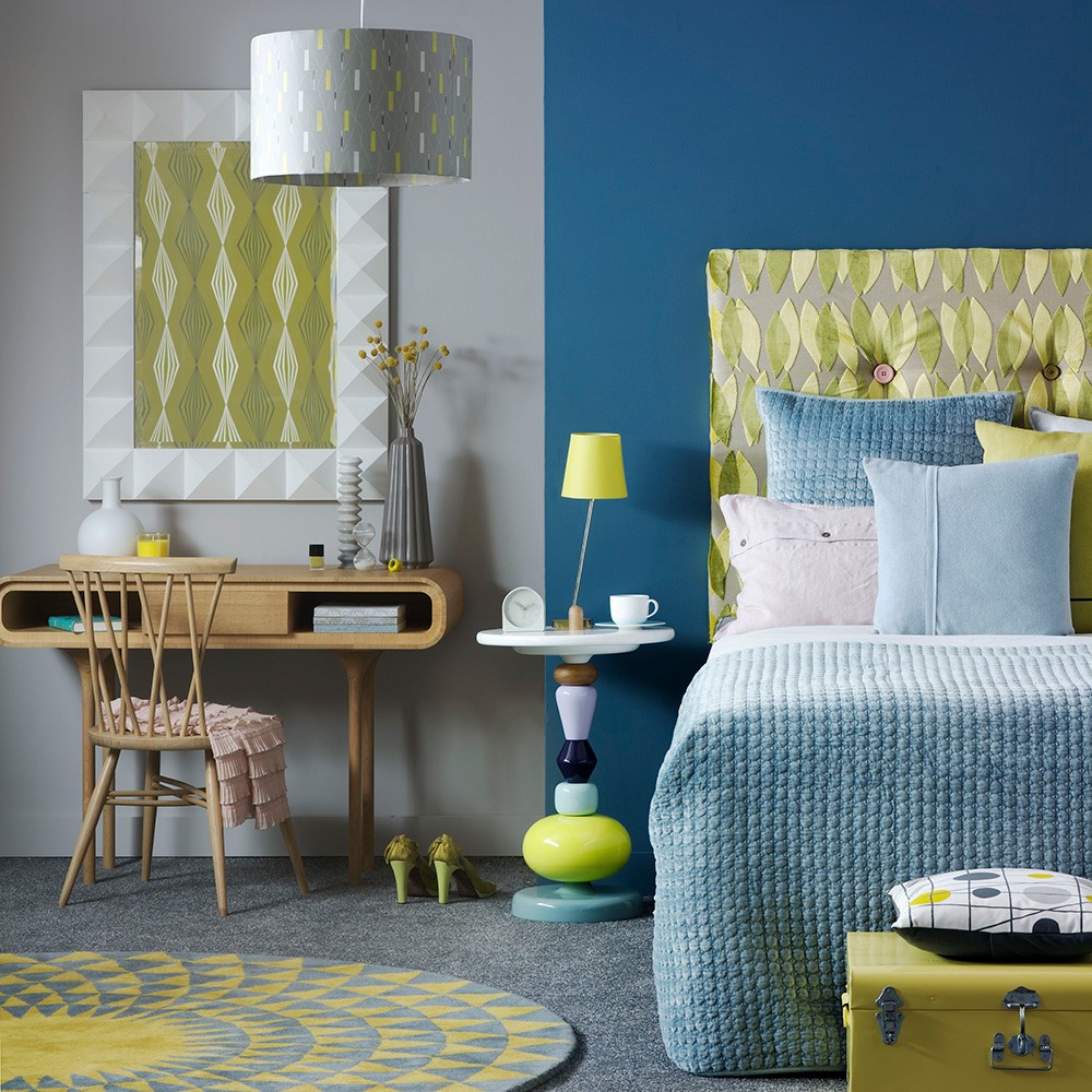 Ideale kleur combinatie voor een slaapkamer, groen met blauw